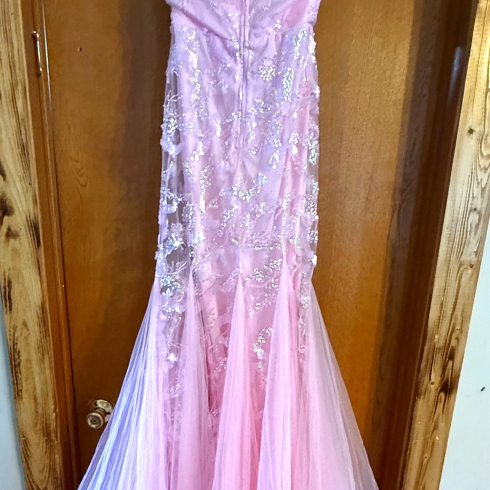 Light pink strapless prom dress XS